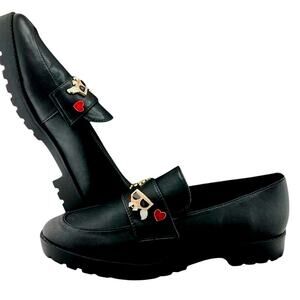 Karl Lagerfeld Black Loafers with charms NEW